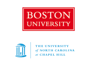 Slanted logo of Boston University and University of North Carolina at Chapel Hill